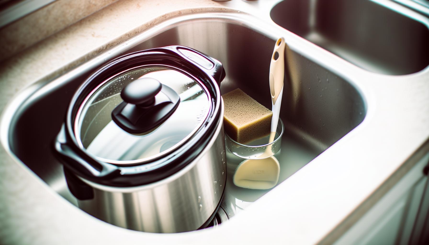 How To Clean A Slow Cooker Fast Without Scrubbing For Hours 4 How to Soak Your Slow cooker for Effortless Cleanup