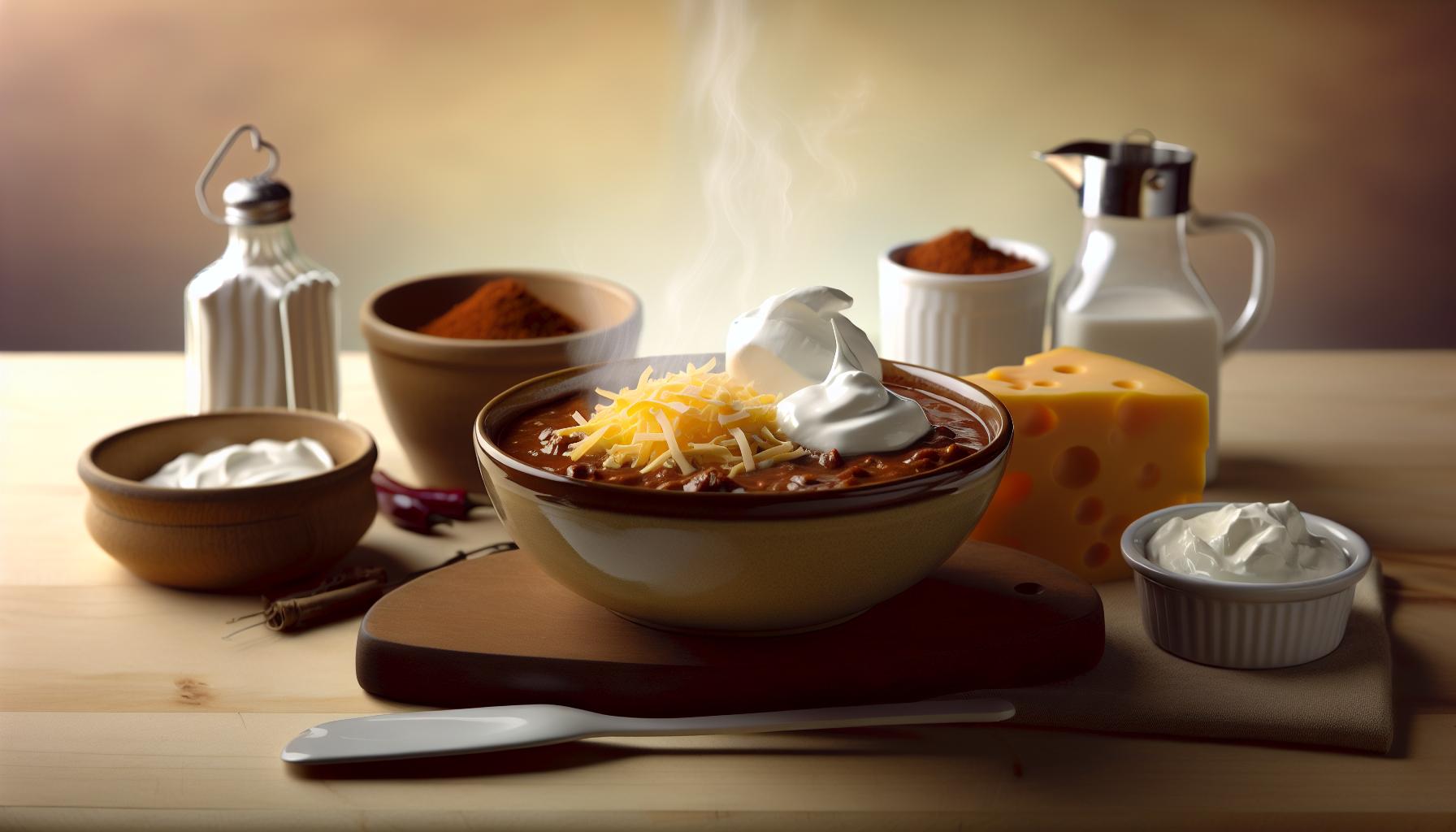 How to Thicken Up Chili in Slow Cooker (No Cornstarch Needed) 8 Thickening Chili with Cheese, Sour Cream, and Creamy Add-Ins