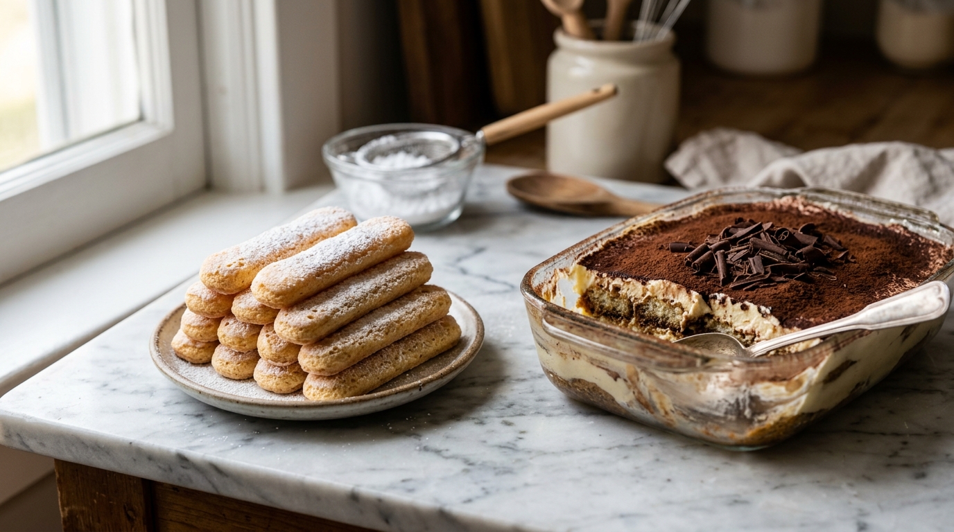 Gluten-Free Sponge Fingers (Savoiardi / Ladyfingers): Light & Crispy Tiramisu Recipe (AI Generated Image)