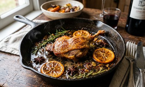 Slow Cooked Duck Legs with Orange & Rosemary: Tender French Confit Style 11 slow cooked duck (AI Generated Image)