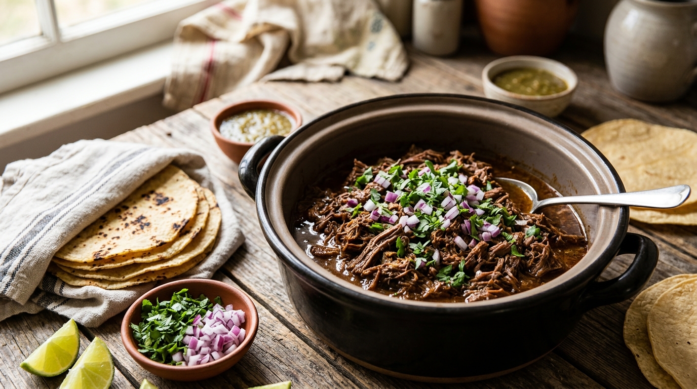 Slow Cooker Barbacoa Beef: Flavorful, Succulent & Easy Restaurant-Style Recipe (AI Generated Image)