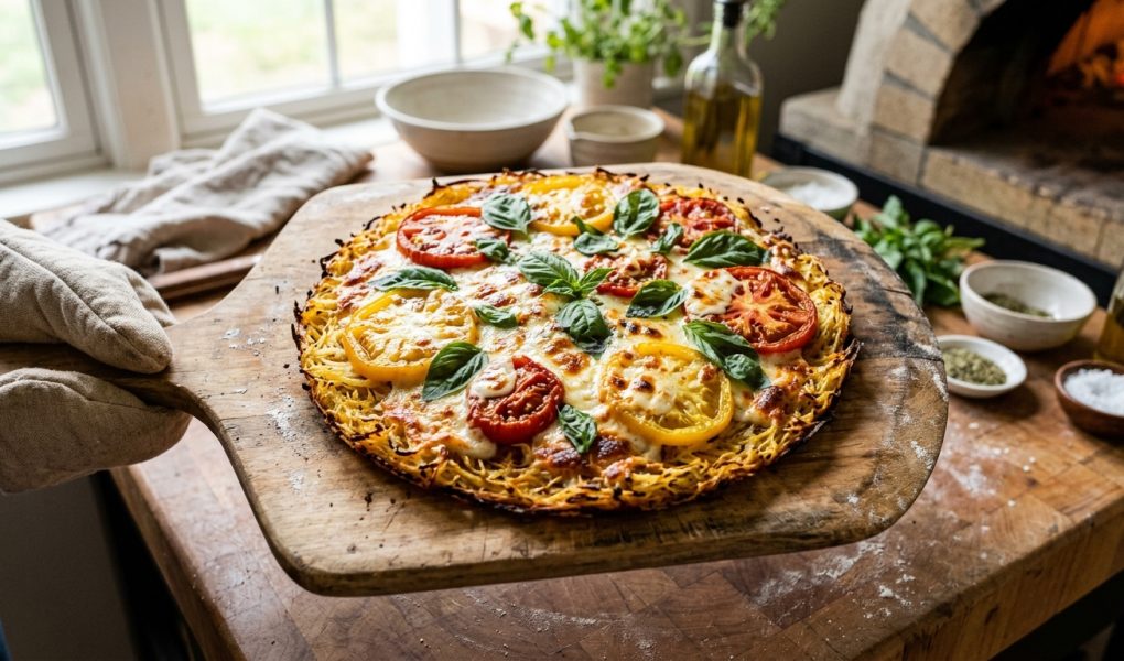 Spaghetti Squash Crust: The Ultimate Crispy Gluten-Free Pizza Recipe 1 spaghetti squash crust (AI Generated Image)