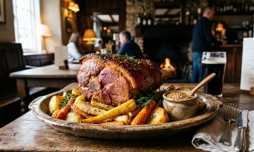 Slow Cooker Ham Shank UK Recipe: Tender British Gammon with Pease Pudding & Cider (AI Generated Image)