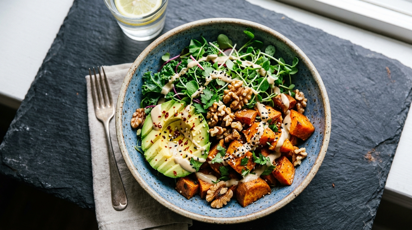 Vegan Paleo Diet Recipes: Combining Plant-Based Eating with Ancestral Nutrition (AI Generated Image)