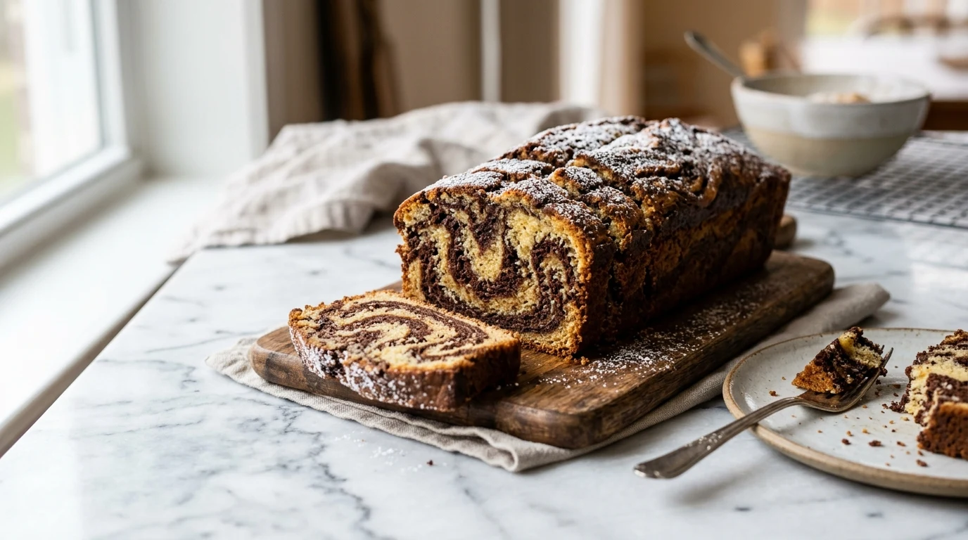 The Ultimate Magic Marble Cake (GF Recipe): Gluten-Free, Moist, and Swirled to Perfection (AI Generated Image)