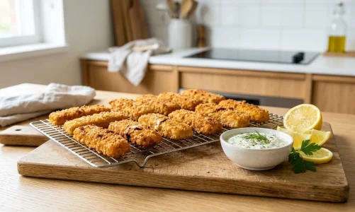 Crispy Gluten-Free Air Fryer Fish Sticks: The Ultimate Quick Dinner & Protein Reload (AI Generated Image)