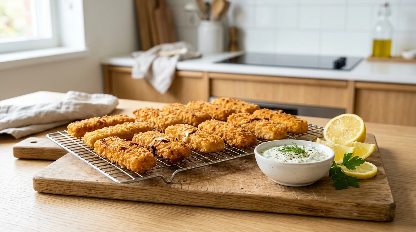 Crispy Gluten-Free Air Fryer Fish Sticks: The Ultimate Quick Dinner & Protein Reload (AI Generated Image)
